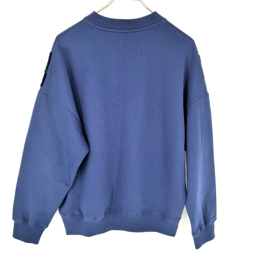 Lucky Chouette Sweatshirt Womens XL Blue Green Velvet Chevron Korean Designer - Picture 2 of 7